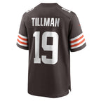 Kooe C.Browns #19 Cedric Tillman Brown Game Jersey