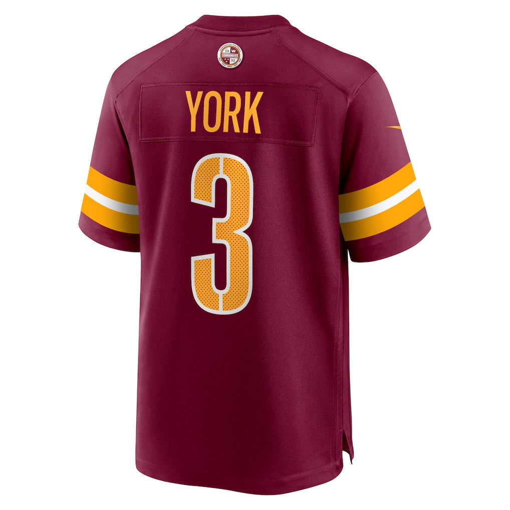 Kooe W.Commanders #3 Cade York Burgundy Game Jersey