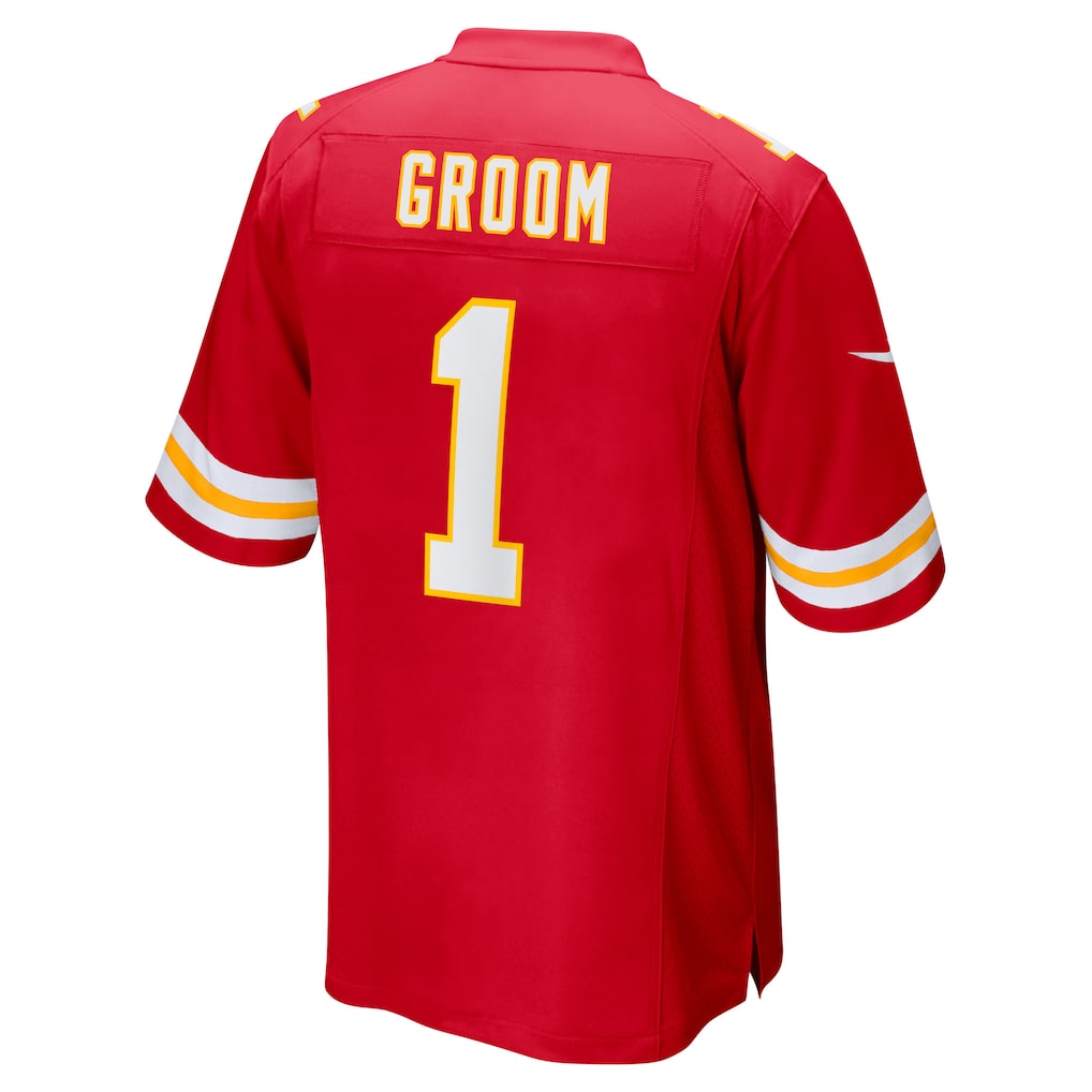 Kooe KC.Chiefs #1 Groom Red Game Jersey