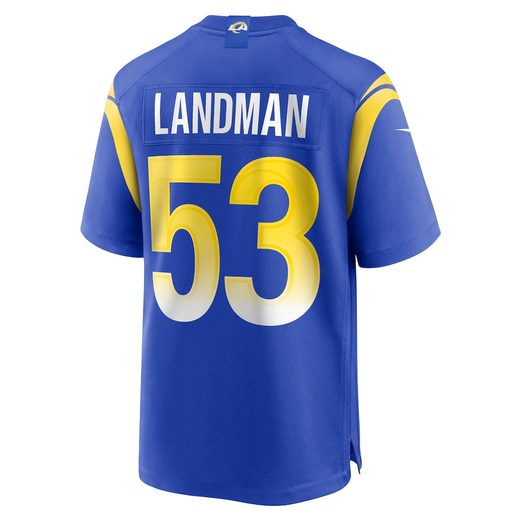 Kooe LA.Rams #53 Nate Landman Royal Team Game Jersey