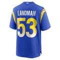 Kooe LA.Rams #53 Nate Landman Royal Team Game Jersey