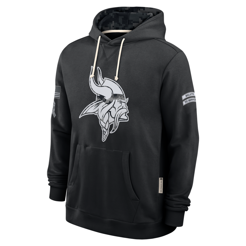 Kooe MN.Vikings Black 2026 Salute to Service Sideline Dri-FIT Pullover Hoodie Jerseys